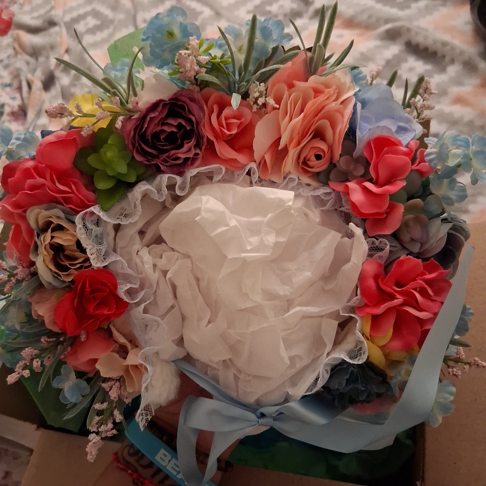 Colorful Baby Floral Bouquet with Lace